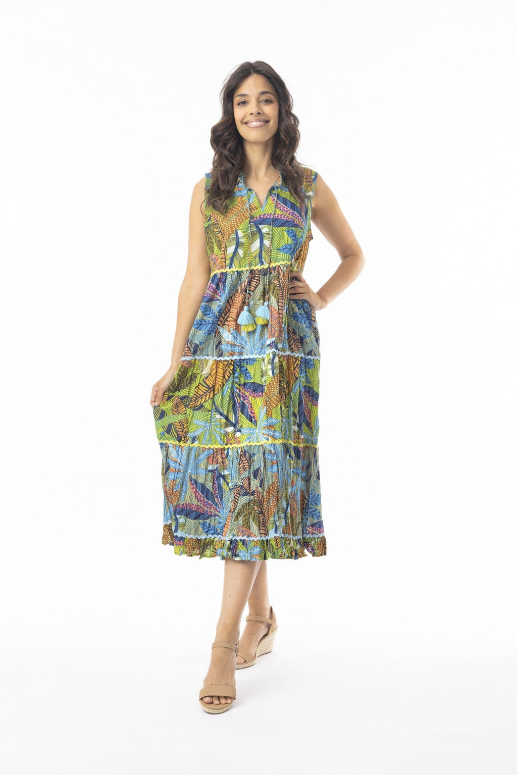 Orientique Organic Cotton Tayrona Layers Dress With Pockets (please check measurements)
