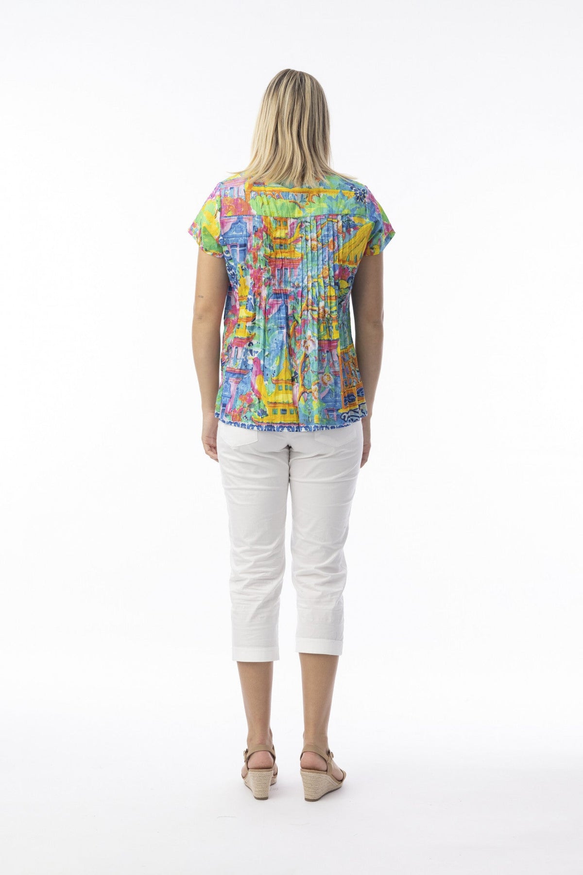 Orientique Okayama Cotton Pleated Top (please check measurements)
