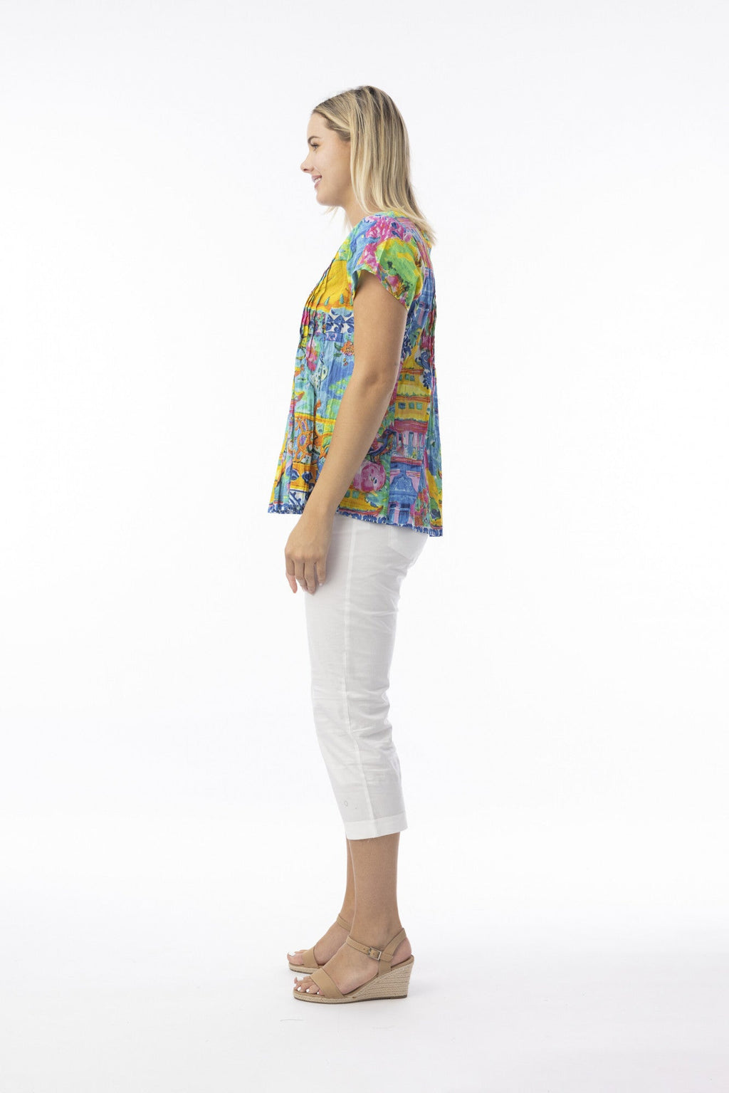 Orientique Okayama Cotton Pleated Top (please check measurements)