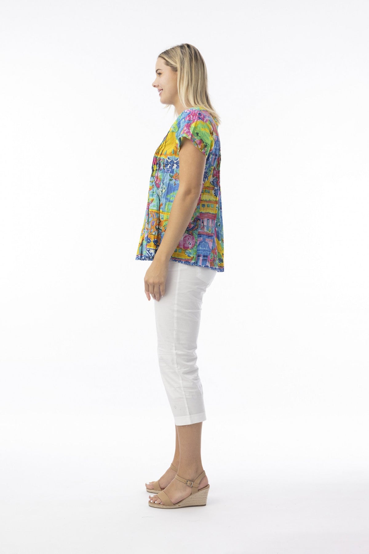 Orientique Okayama Cotton Pleated Top (please check measurements)